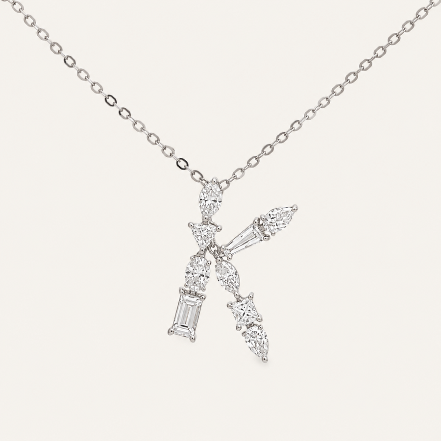 Bold Diamond Initial Necklace