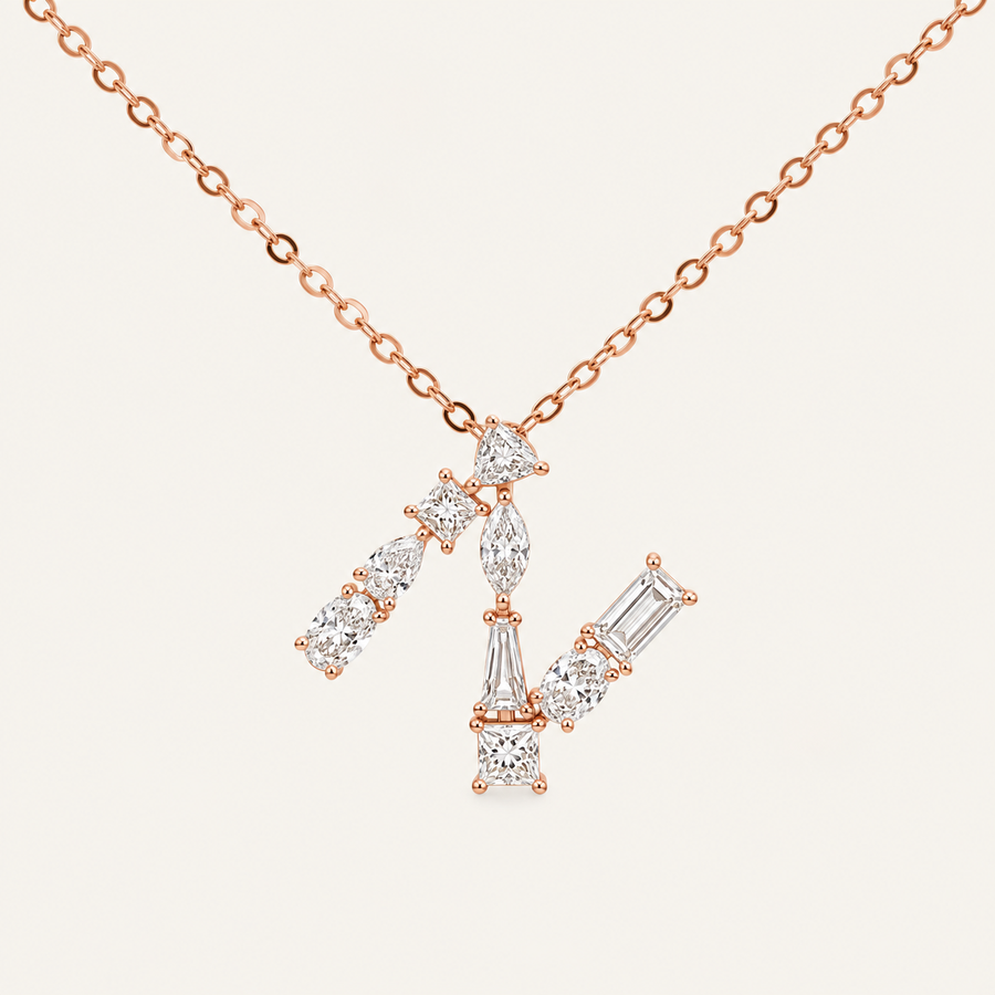 Bold Diamond Initial Necklace