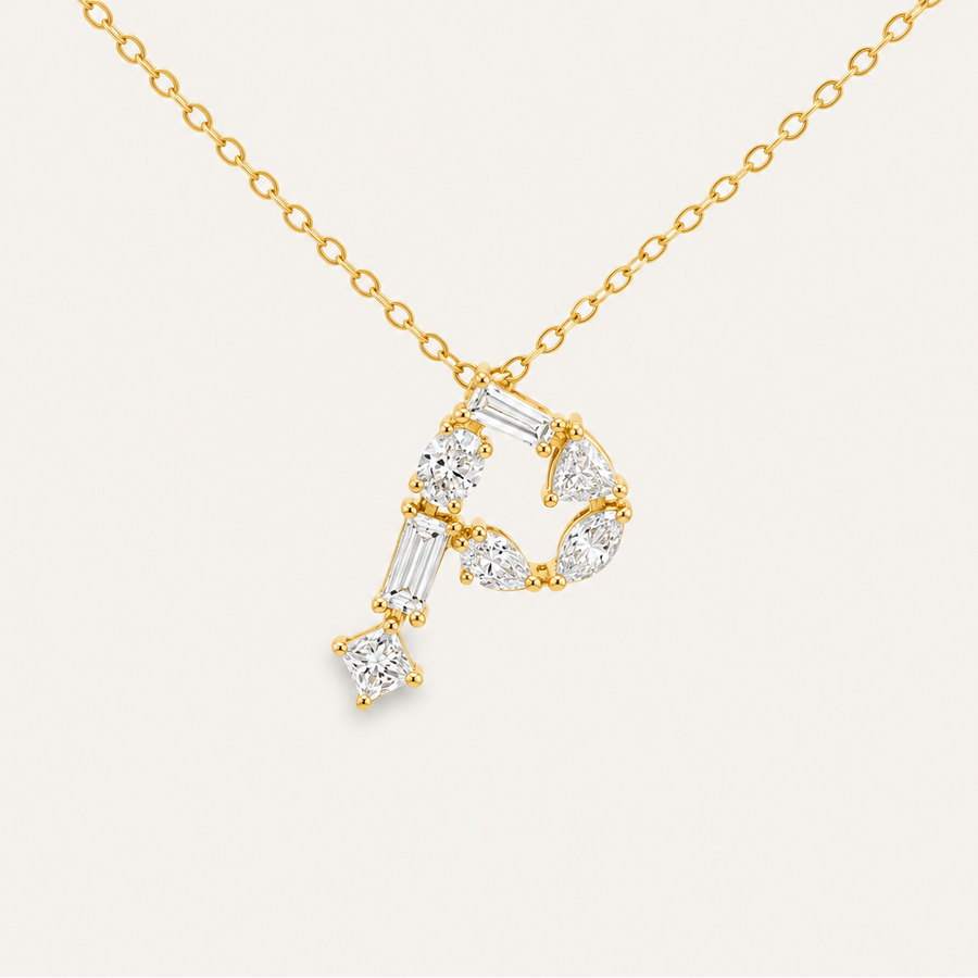 Bold Diamond Initial Necklace