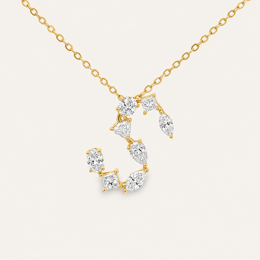 Bold Diamond Initial Necklace