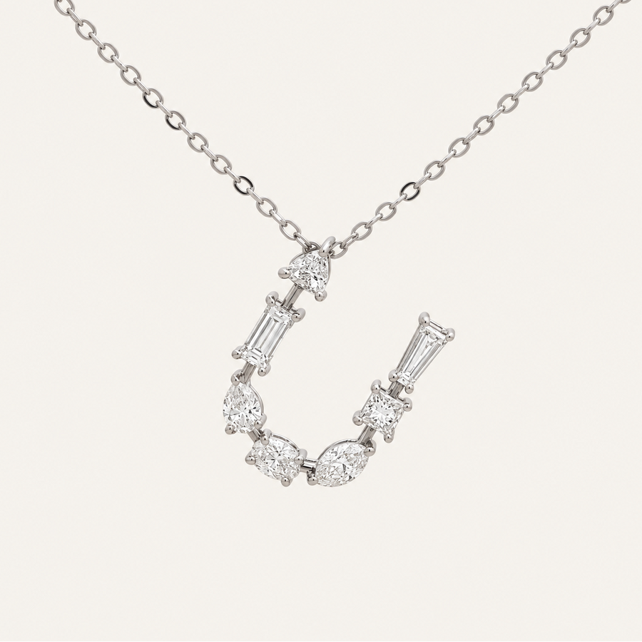 Bold Diamond Initial Necklace
