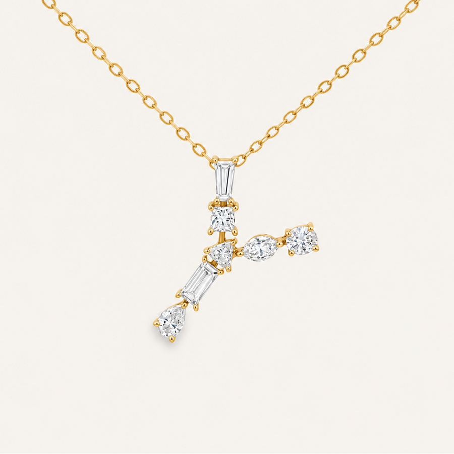 Bold Diamond Initial Necklace