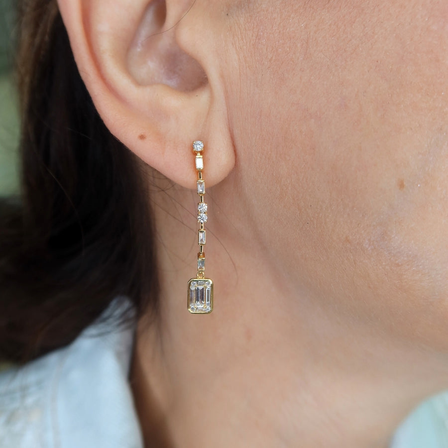 Lexy Deux Diamond Earrings - Psylish