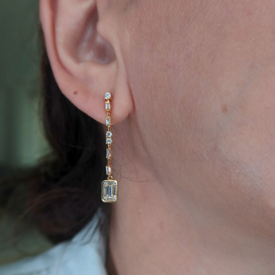 Lexy Deux Diamond Earrings - Psylish