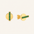 Linear Emerald Studs