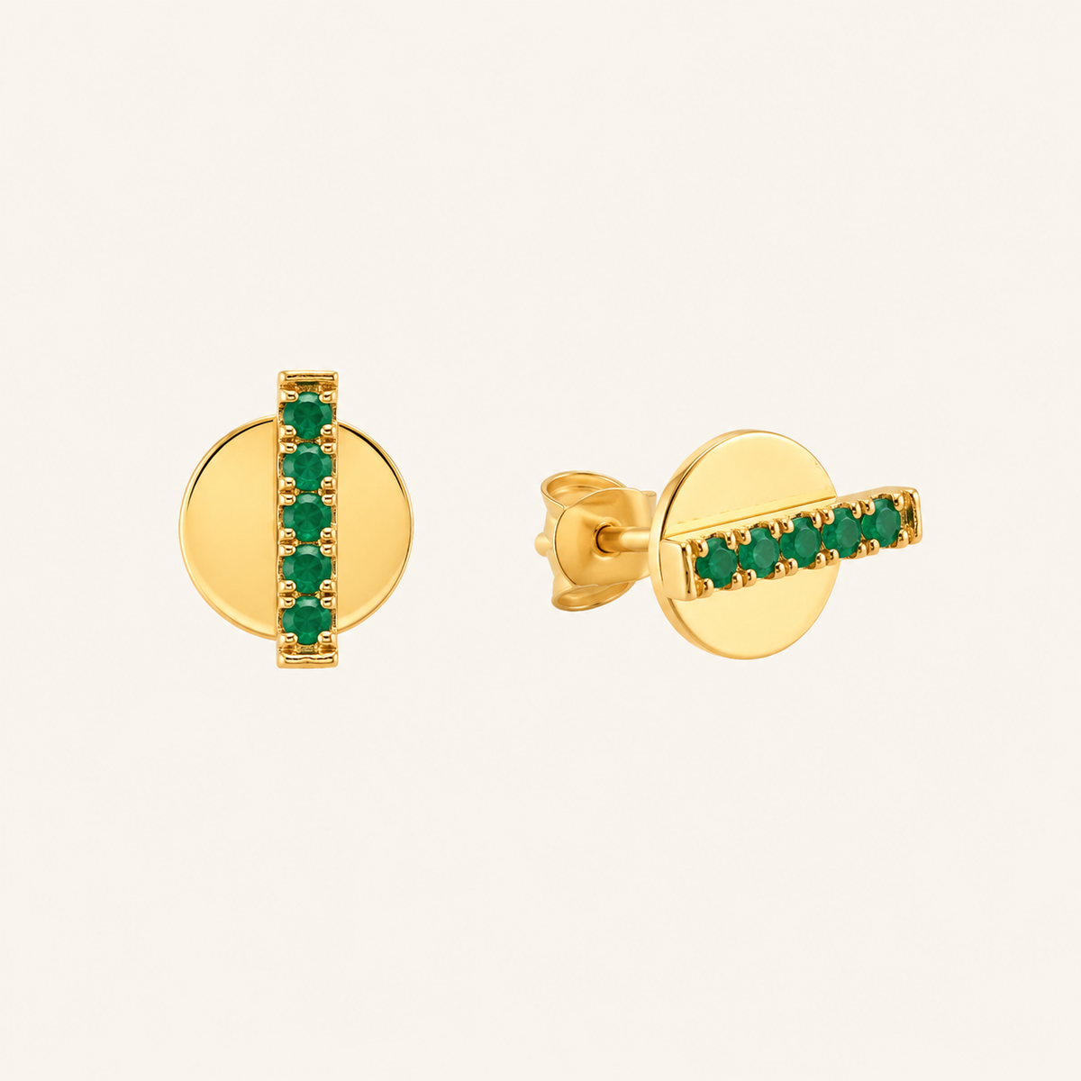 Linear Emerald Studs - Psylish