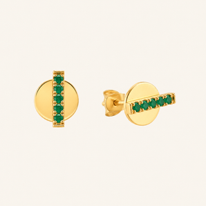 Linear Emerald Studs - Psylish
