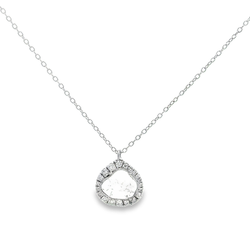 Bella White Slice Diamond Silver Necklace
