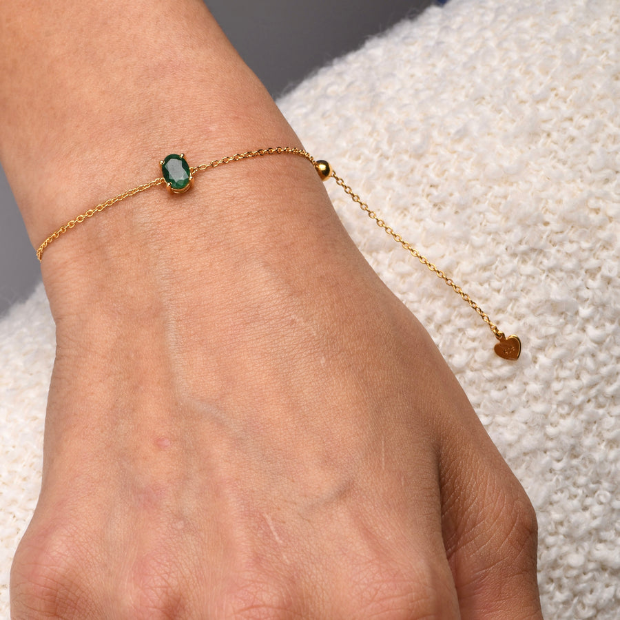 Oval Emerald Bracelet - Psylish