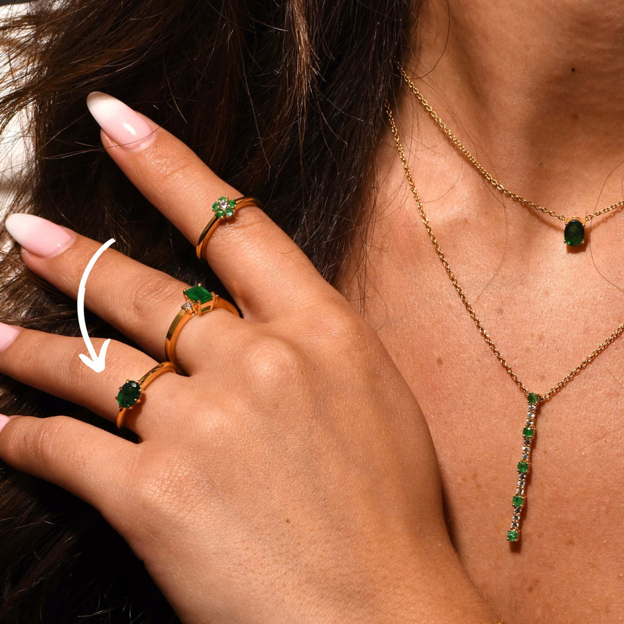 Oval Emerald Ring - Psylish
