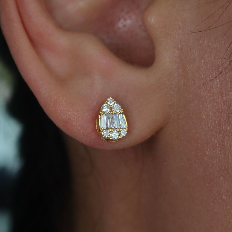Paree Pear Diamond Studs - Psylish