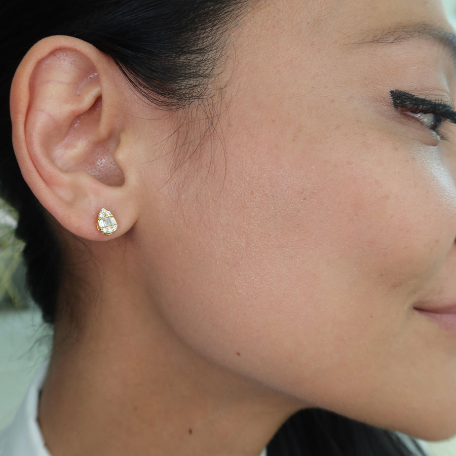 Paree Pear Diamond Studs - Psylish