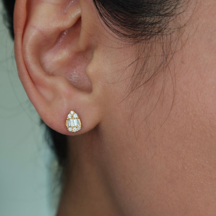Paree Pear Diamond Studs - Psylish
