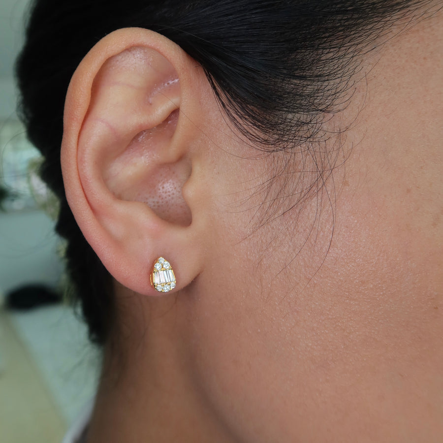 Paree Pear Diamond Studs - Psylish