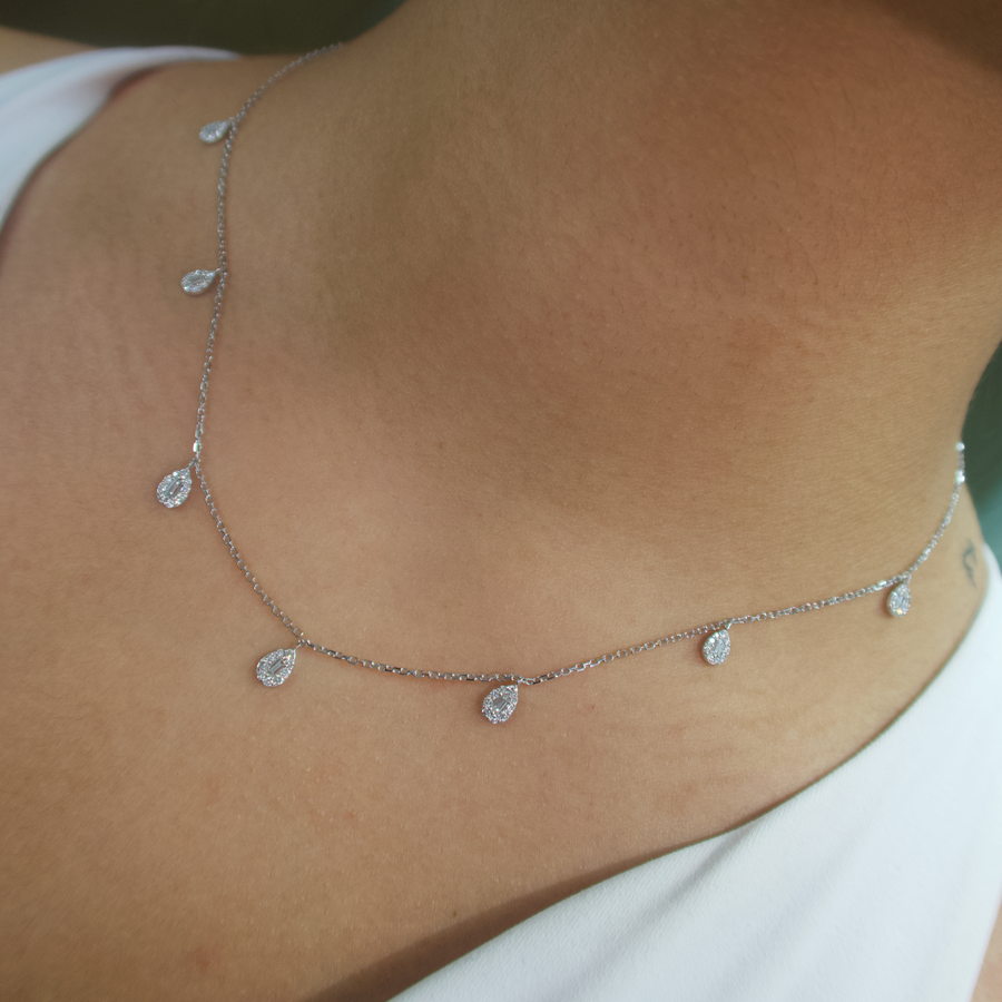 Seven Pear Diamond Necklace - Psylish