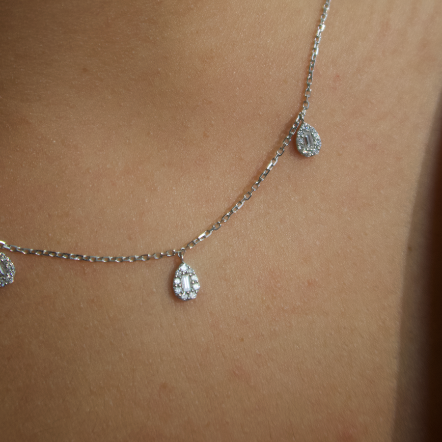 Seven Pear Diamond Necklace - Psylish