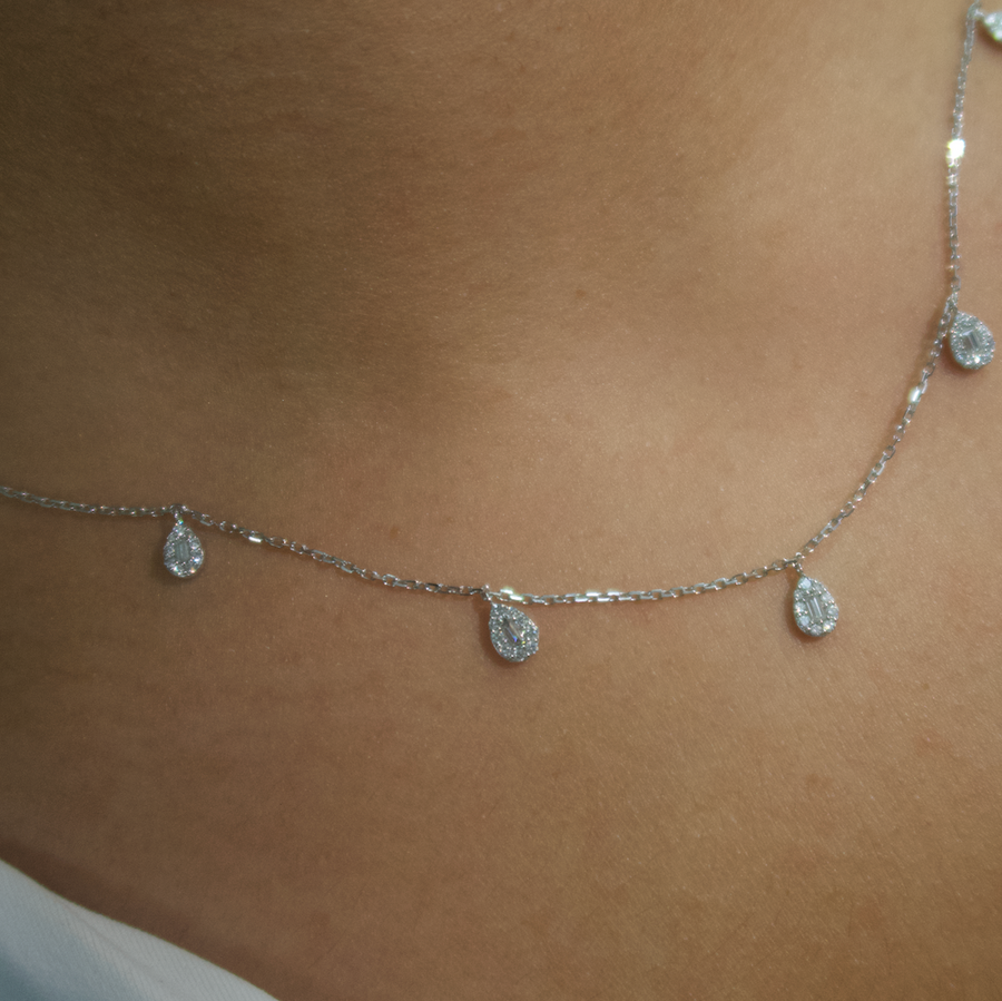 Seven Pear Diamond Necklace - Psylish
