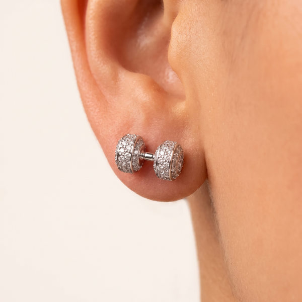 Power Lift White Sapphire Stud Earrings
