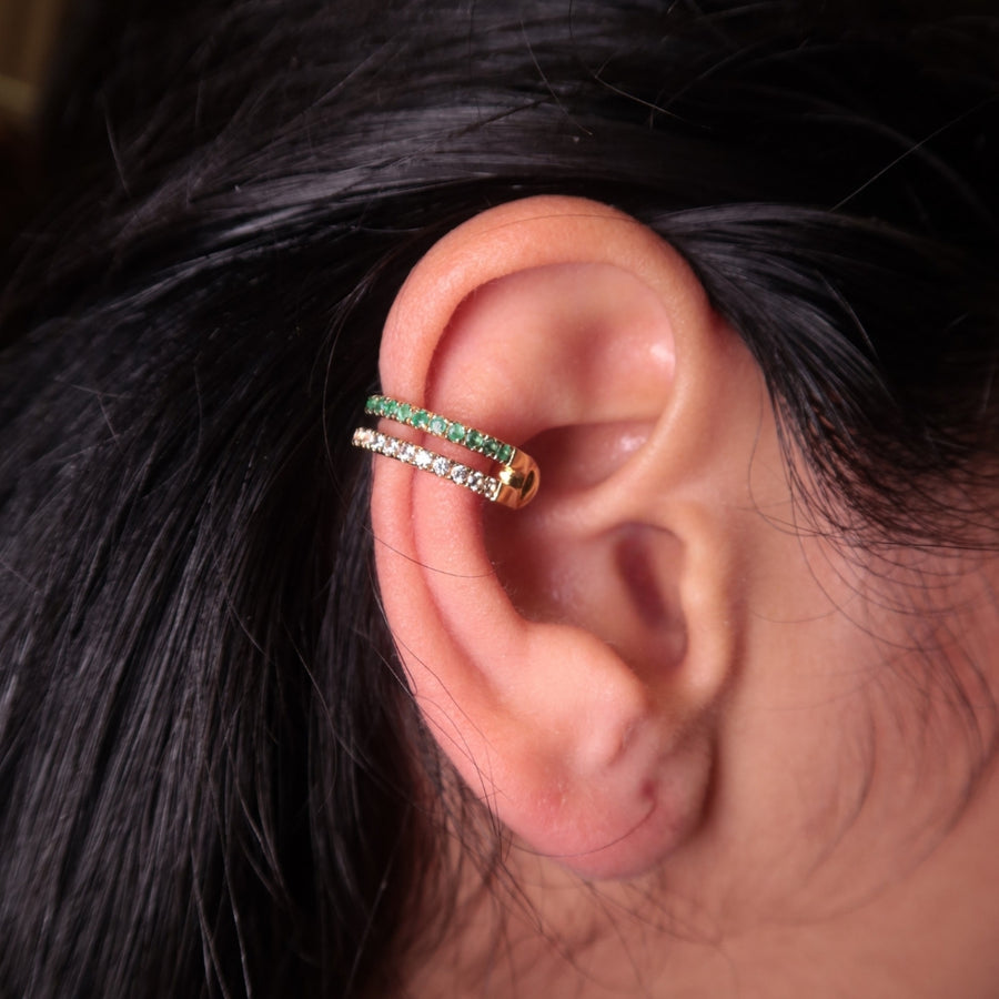 Emerald White Sapphire Ear Cuff - Psylish