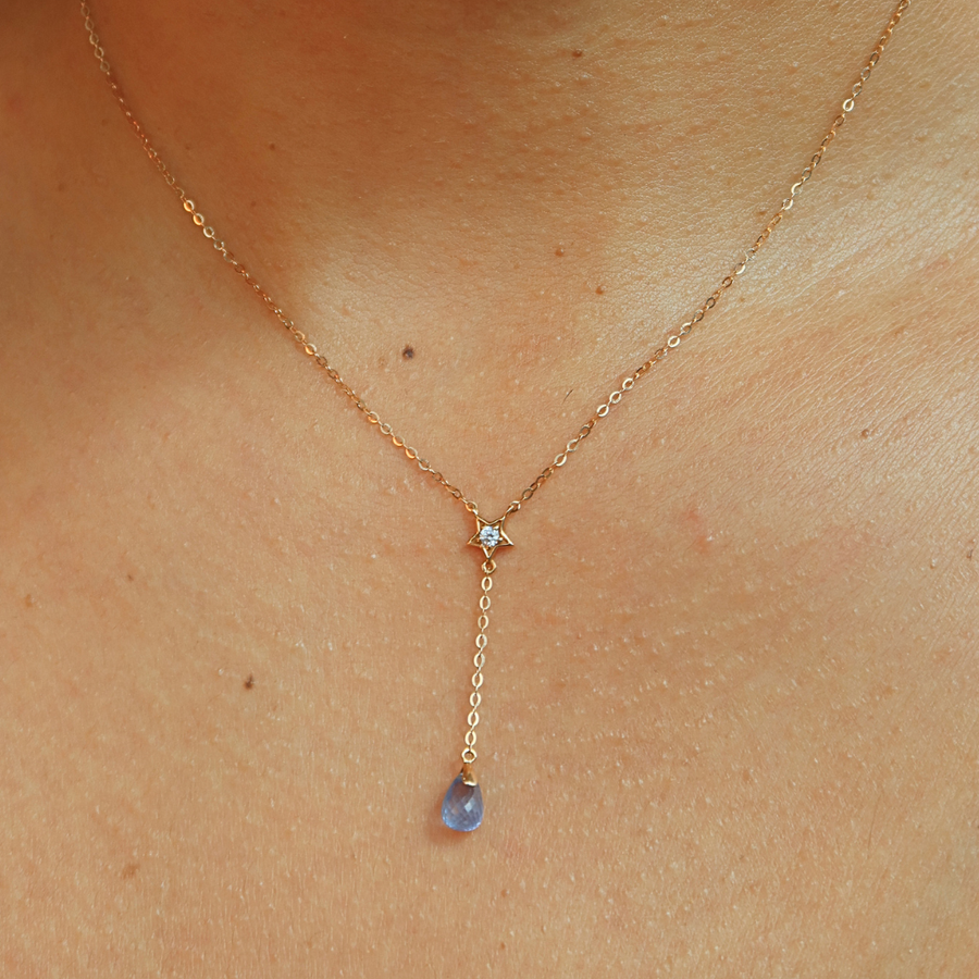 Alula Blue Sapphire Diamond Necklace - Psylish
