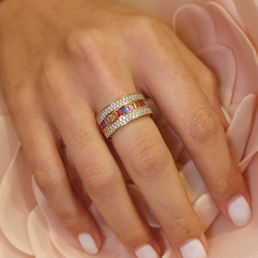 Rainbow Deux Sapphire Ring - Psylish