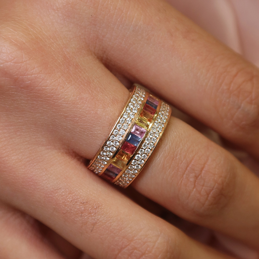 Rainbow Deux Sapphire Ring - Psylish
