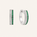 Reya Emerald White Sapphire Huggies