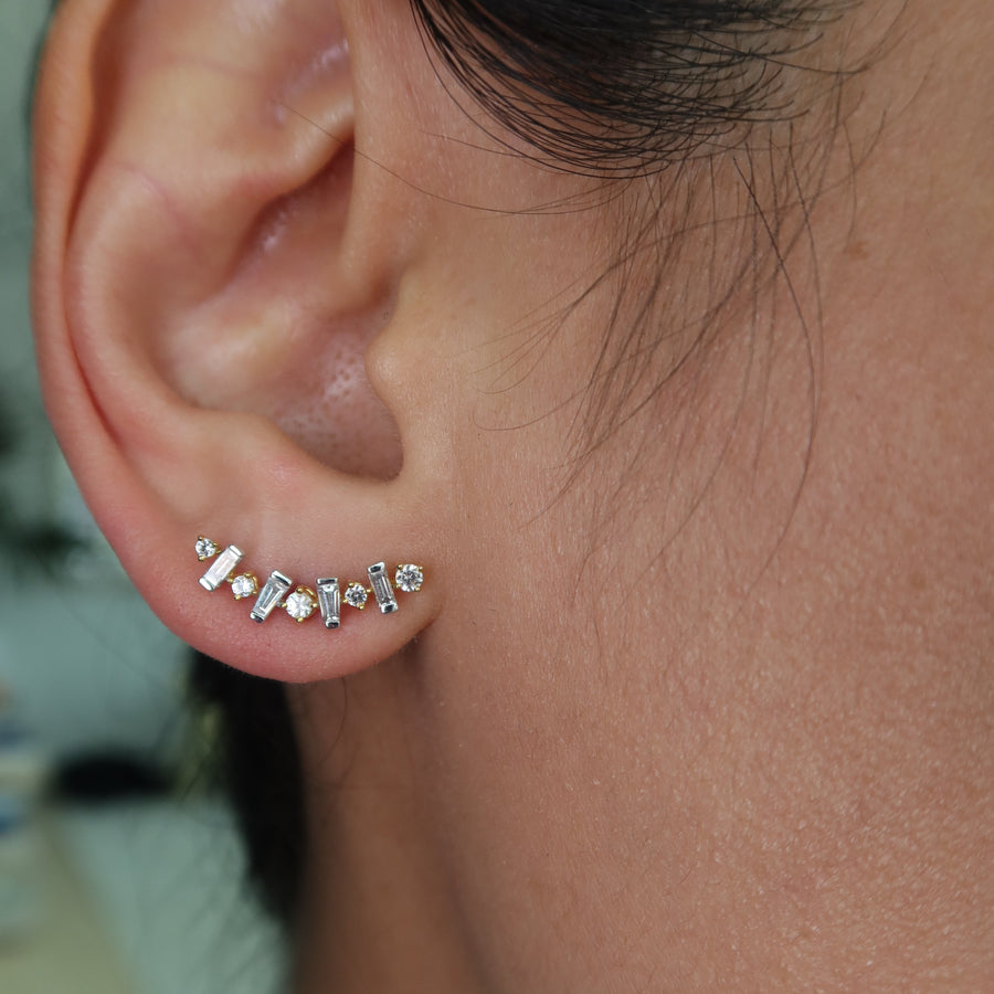 Rian Diamond Crawler Earrings - Psylish