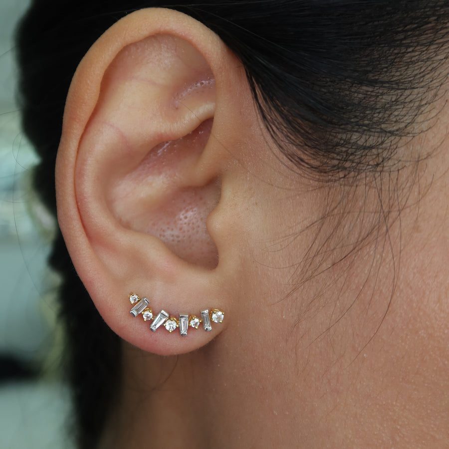 Rian Diamond Crawler Earrings - Psylish