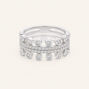 Sariah Diamond Twin Ring - Psylish