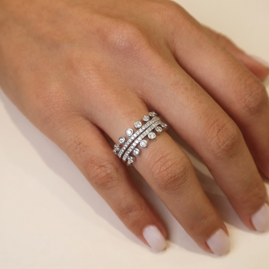 Sariah Diamond Twin Ring On Hand