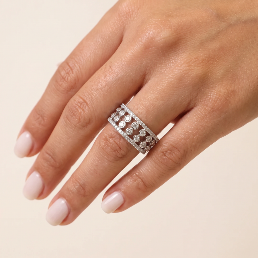 Sariah Diamond Twin Ring On Hand