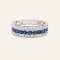 Shaely Blue Sapphire Diamond Ring