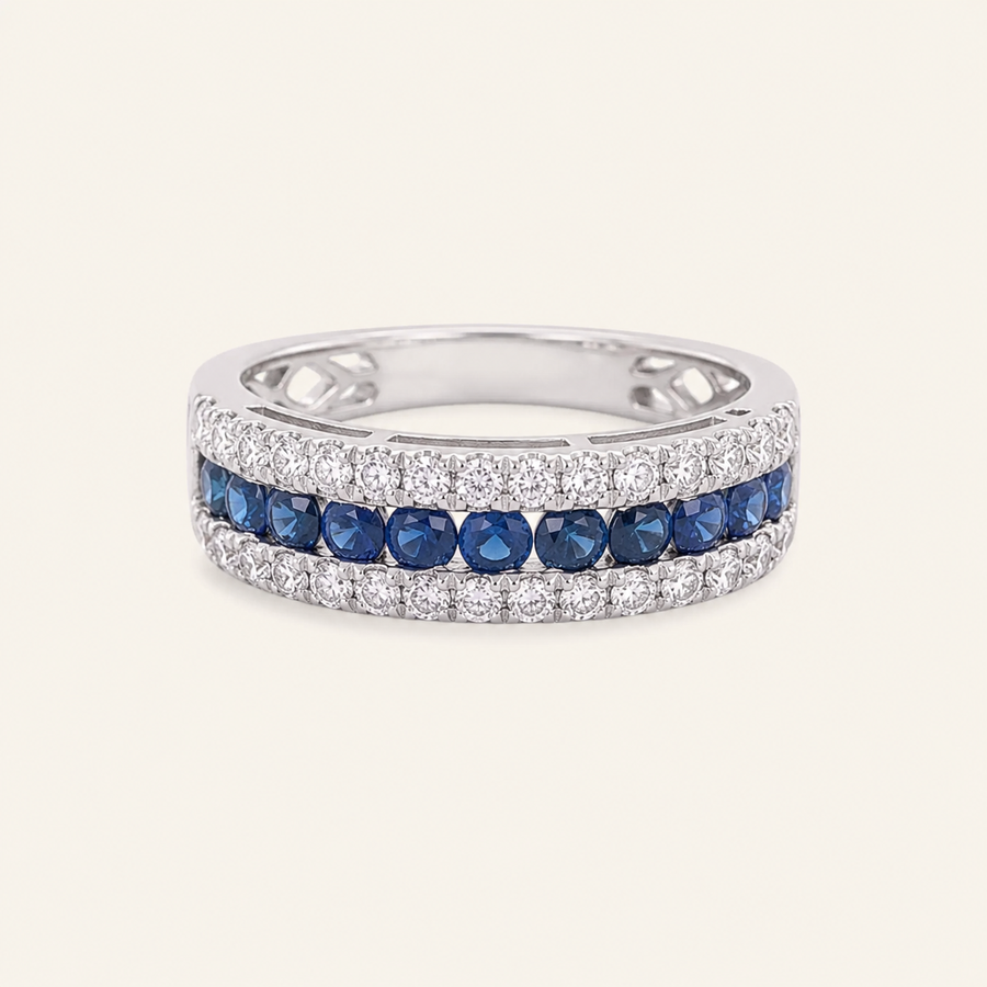 Shaely Blue Sapphire Diamond Ring - Psylish