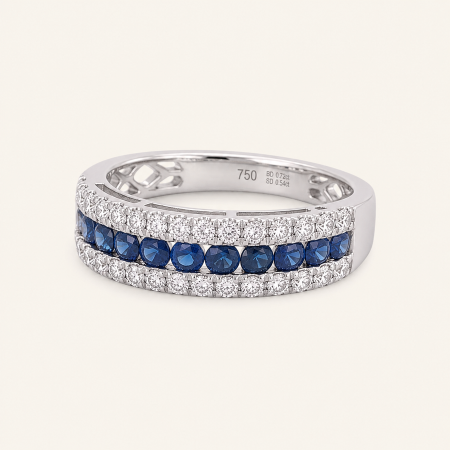 Shaely Blue Sapphire Diamond Ring - Psylish