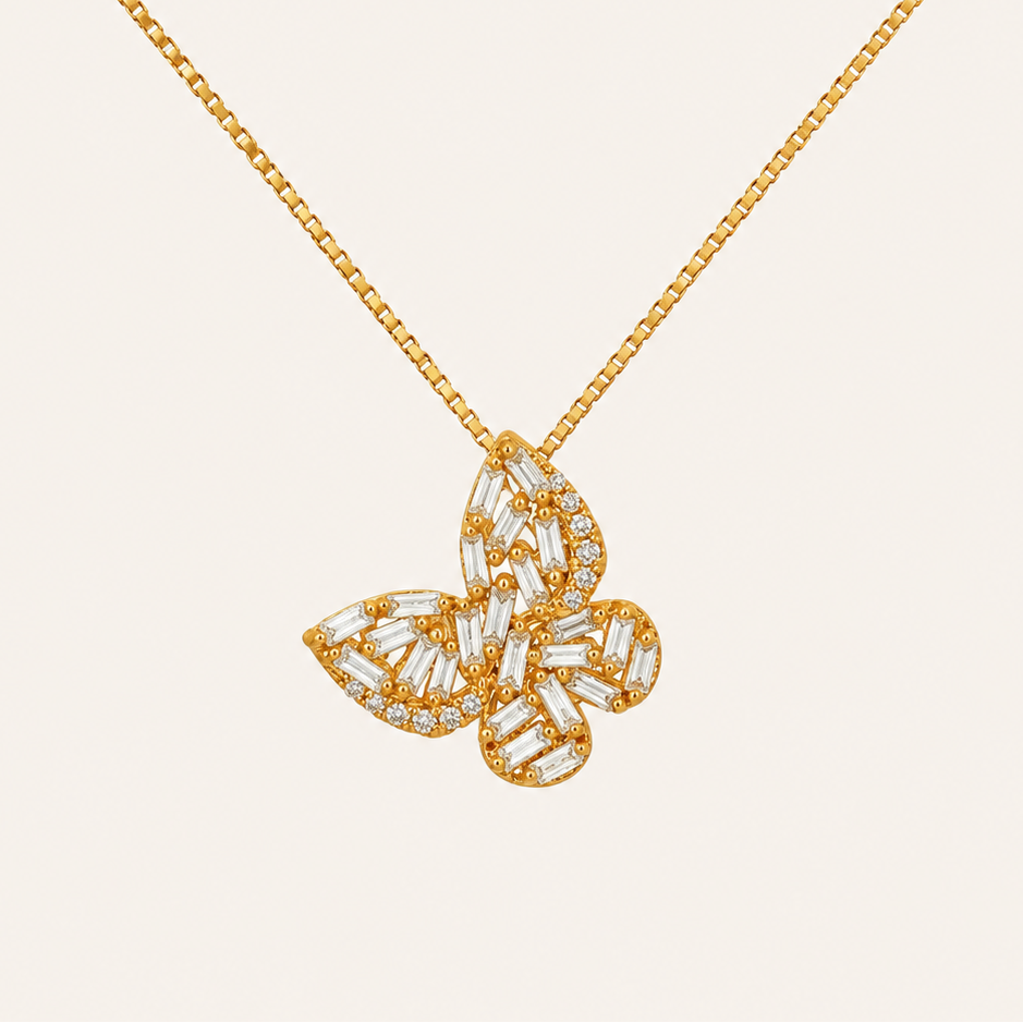 Skye Butterfly Diamond Necklace - Psylish
