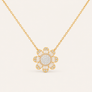 Sunflower Diamond Necklace - Psylish