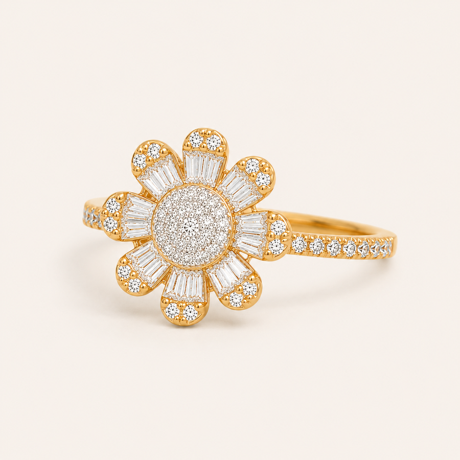 Sunflower Diamond Ring - Psylish