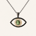 Tichi 'Evil Eye' Black Rhodium & Diamond Necklace