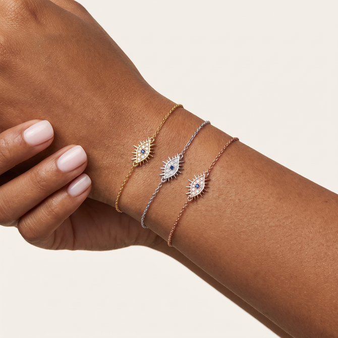 Tichi 'Evil Eye' Bleu Bracelet All Three