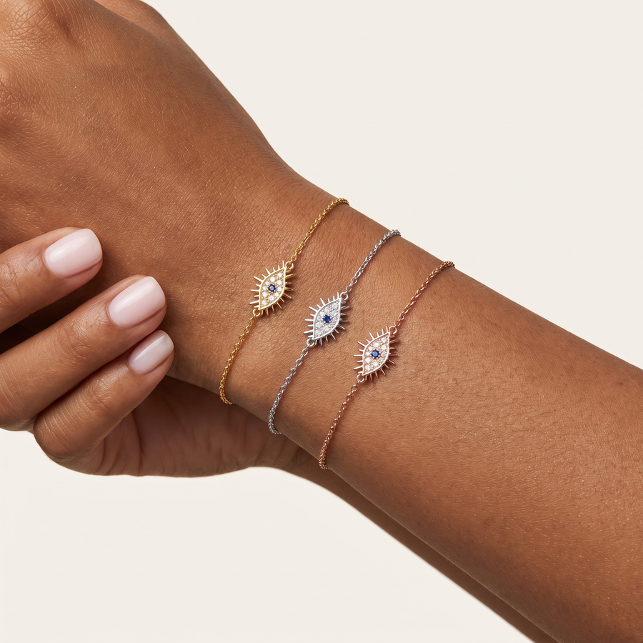 Tichi 'Evil Eye' Bleu Bracelet All Three