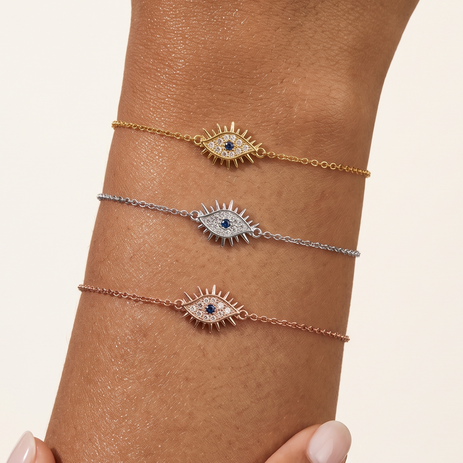 Tichi 'Evil Eye' Bleu Bracelet All Three