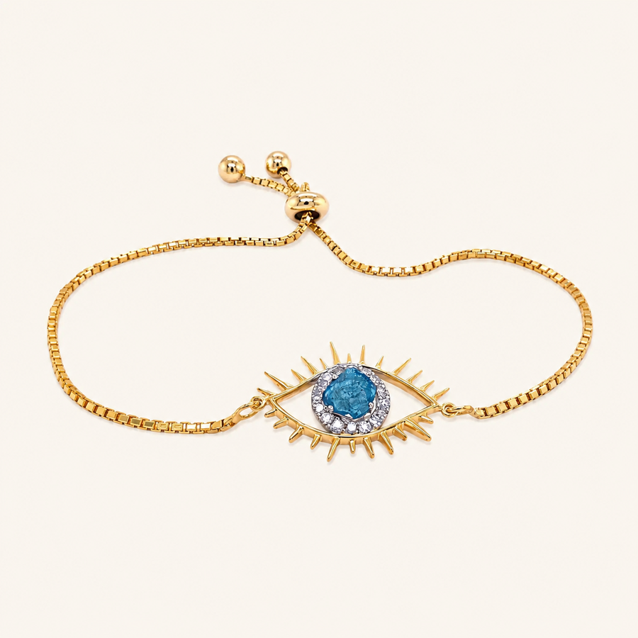 Tichi 'Evil Eye' Blue Slice Diamond Bracelet - Psylish