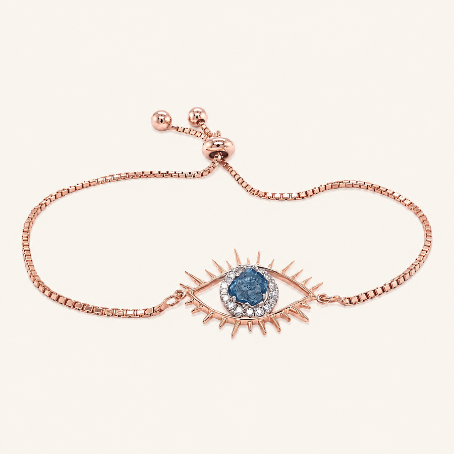 Tichi 'Evil Eye' Blue Slice Diamond Bracelet - Psylish