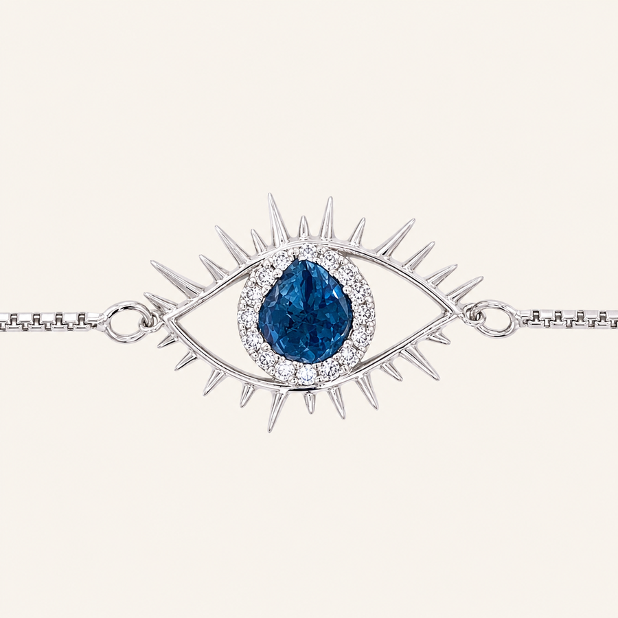 Tichi 'Evil Eye' Blue Slice Diamond Bracelet - Psylish