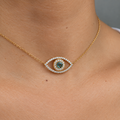 Tichi 'Kismet' Evil Eye Slice Diamond Necklace