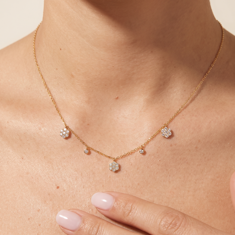 Trinity Yellow Gold Diamond Necklace