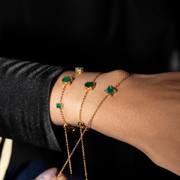 Sera Trinity Emerald Bracelet