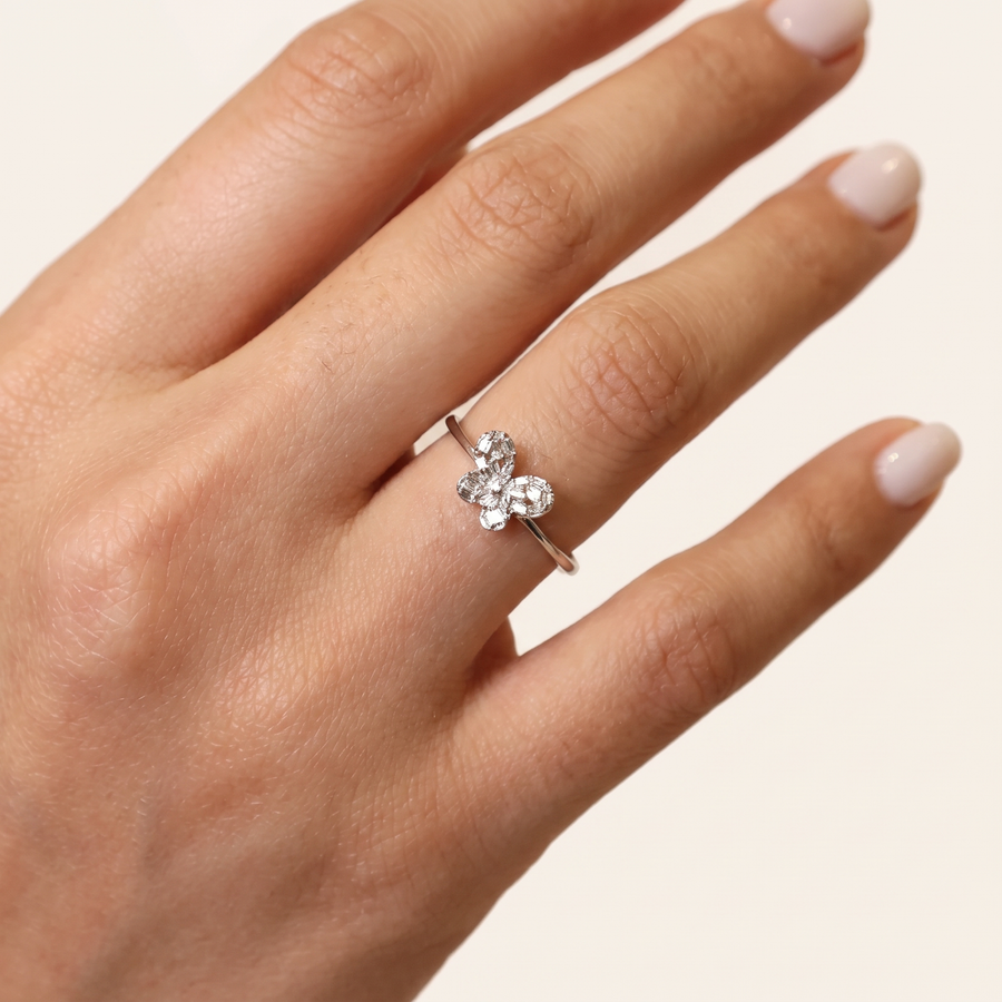 Yori Butterfly Diamond Ring White Gold
