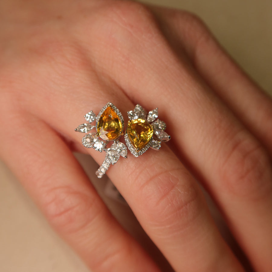 Zarah Dual Yellow Sapphire Ring - Psylish